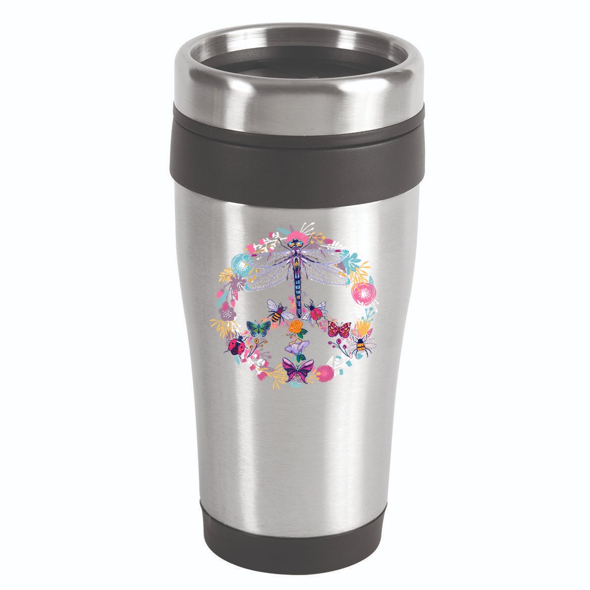 Flower Peace Bugs 16oz Travel Tumbler
