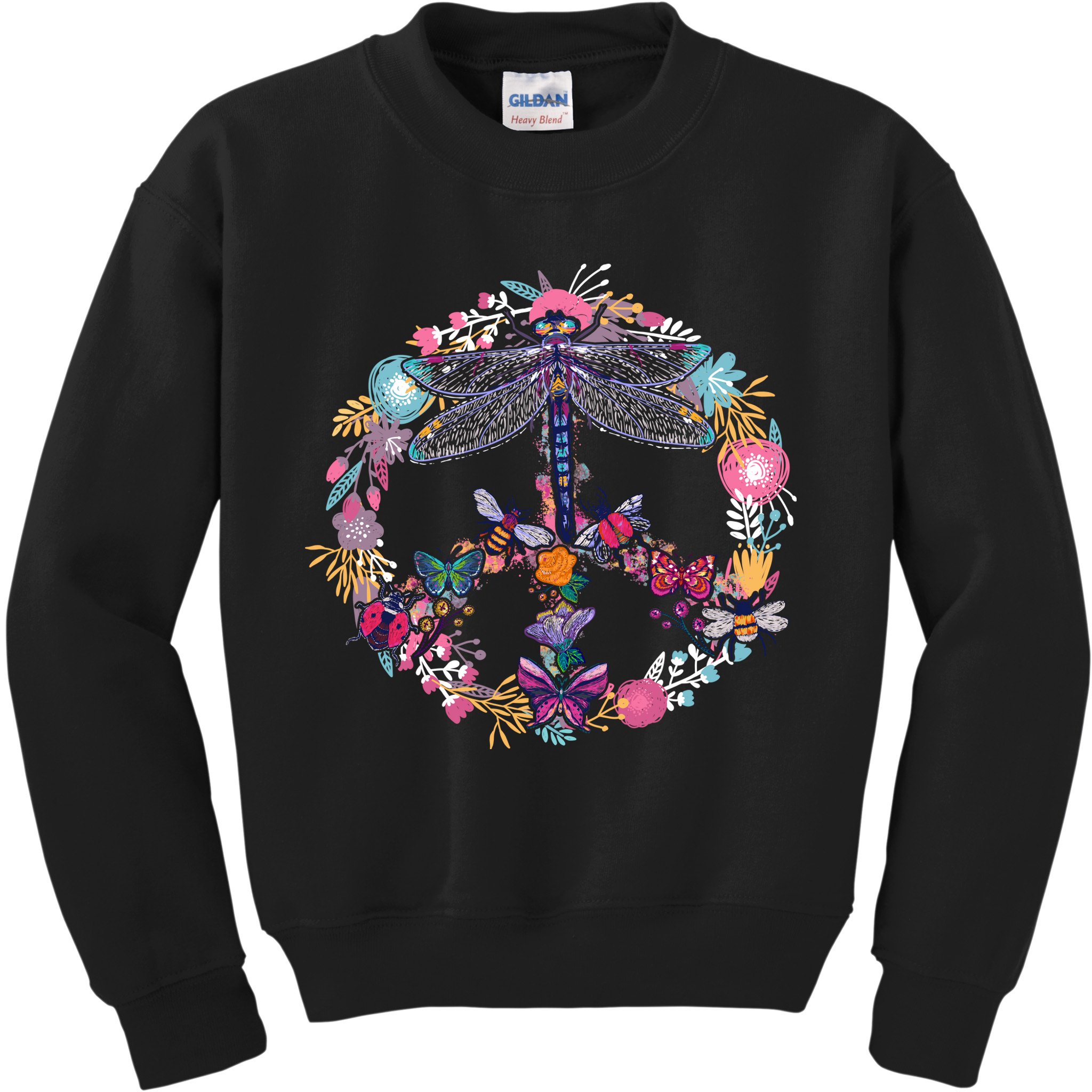 Flower Peace Bugs Kids Sweatshirt