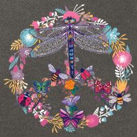 Flower Peace Bugs Cotton Canvas Backpack