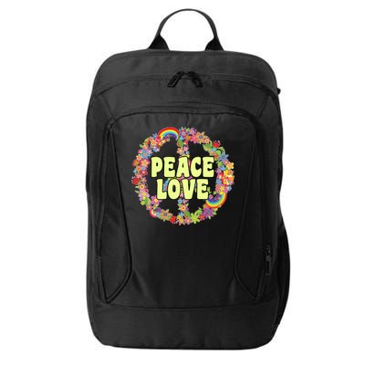 Flower Peace Love Sign City Backpack