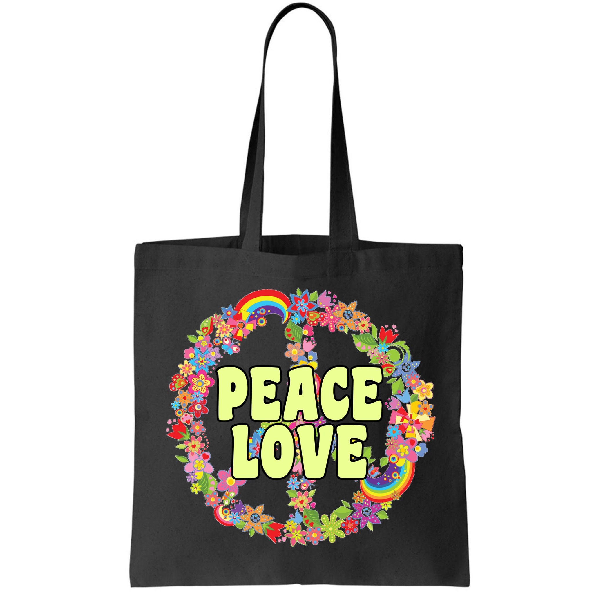 Flower Peace Love Sign Bag