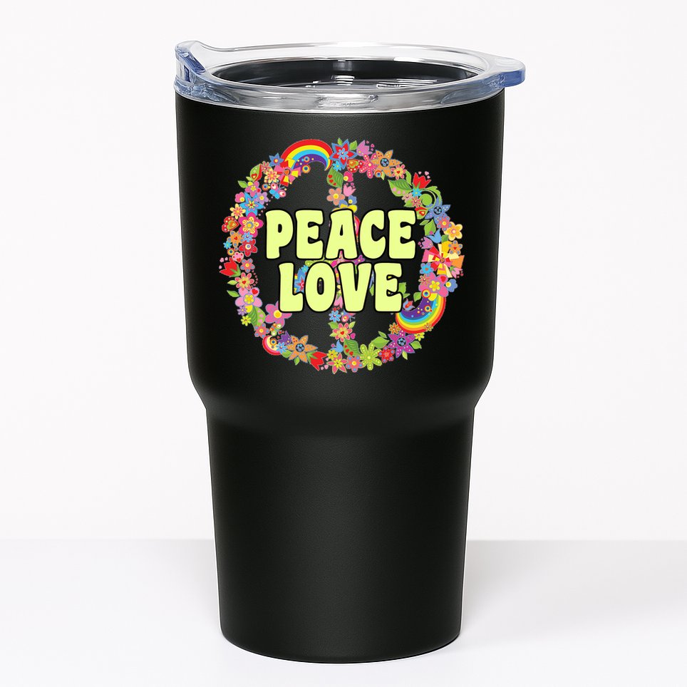 Flower Peace Love Sign Tumbler