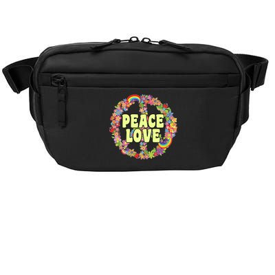 Flower Peace Love Sign Crossbody Pack