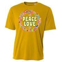 Flower Peace Love Sign Cooling Performance Crew T-Shirt