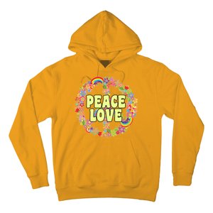 Flower Peace Love Sign Hoodie