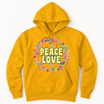 Flower Peace Love Sign Hoodie