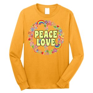 Flower Peace Love Sign Long Sleeve Shirt