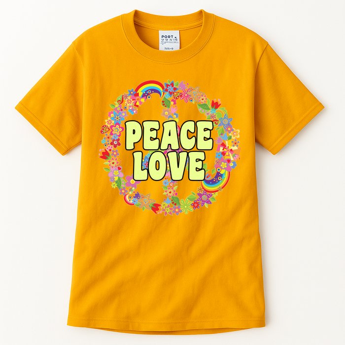 Flower Peace Love Sign Tall T-Shirt