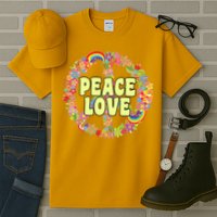 Flower Peace Love Sign Tall T-Shirt