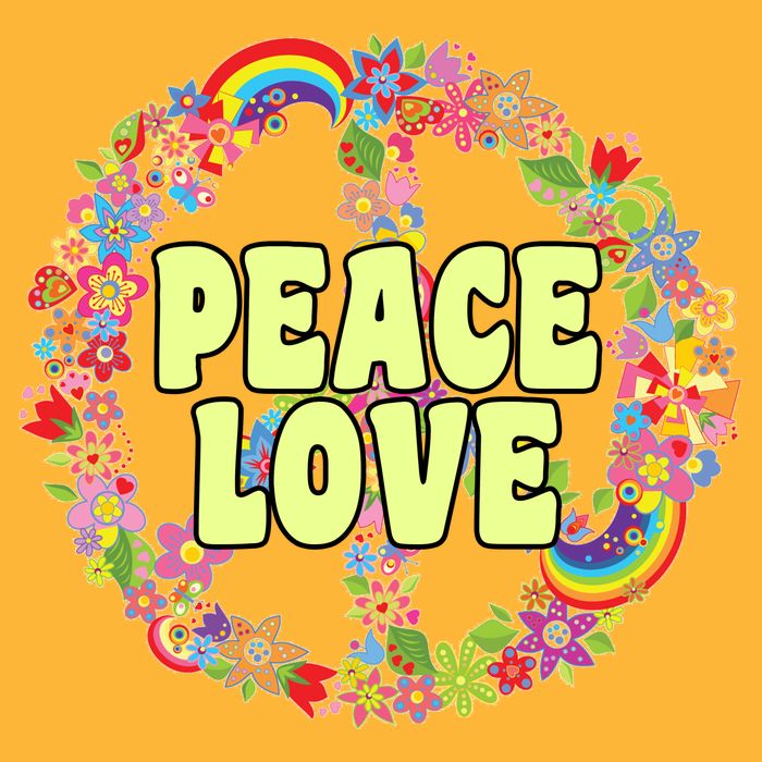 Flower Peace Love Sign Tall T-Shirt