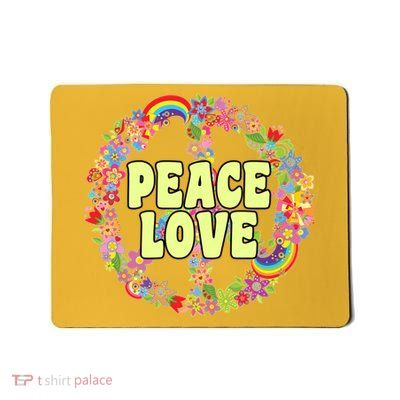 Flower Peace Love Sign Mousepad