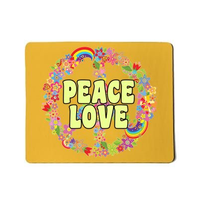 Flower Peace Love Sign Mousepad