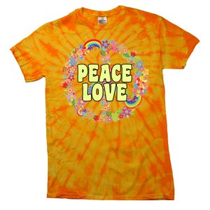 Flower Peace Love Sign Tie-Dye T-Shirt