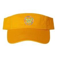 Flower Peace Love Sign Valucap Bio-Washed Visor