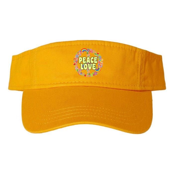 Flower Peace Love Sign Valucap Bio-Washed Visor