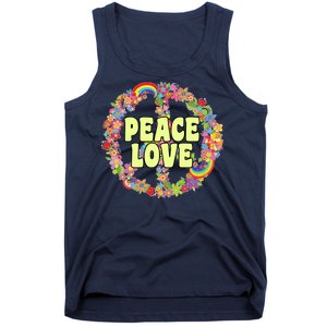 Flower Peace Love Sign Tank Top