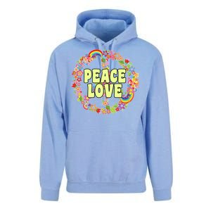 Flower Peace Love Sign Unisex Surf Hoodie