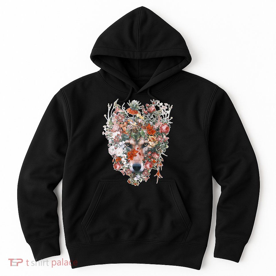 Flower Wolf Wilderness Floral Hoodie