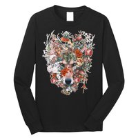 Flower Wolf Wilderness Floral Long Sleeve Shirt