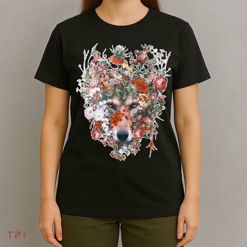 Flower Wolf Wilderness Floral T-Shirt