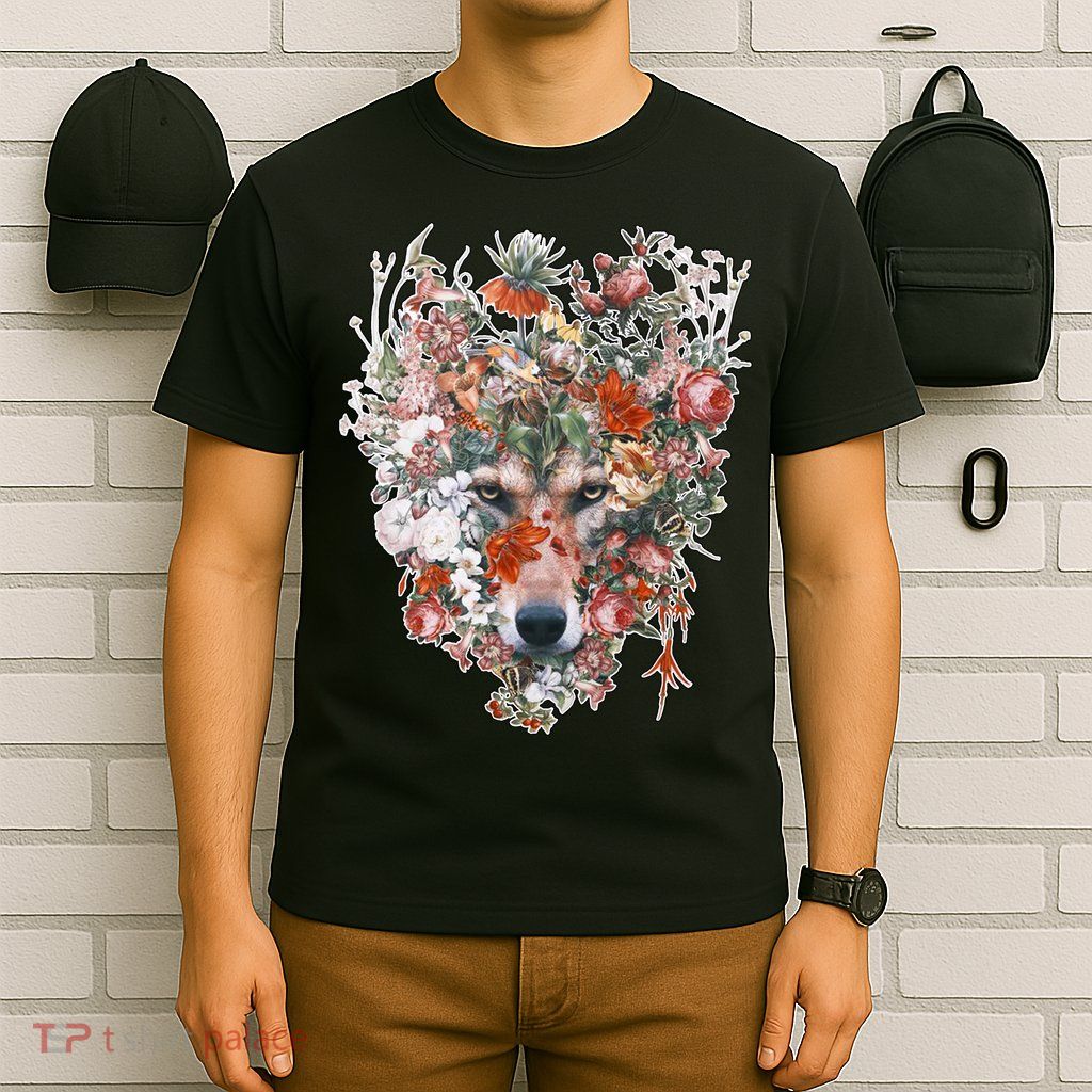 Flower Wolf Wilderness Floral T-Shirt