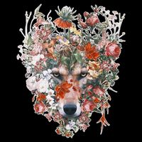 Flower Wolf Wilderness Floral Ladies Essential Flowy Tank