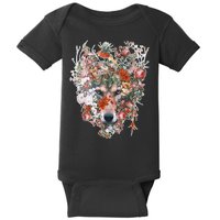 Flower Wolf Wilderness Floral Baby Bodysuit