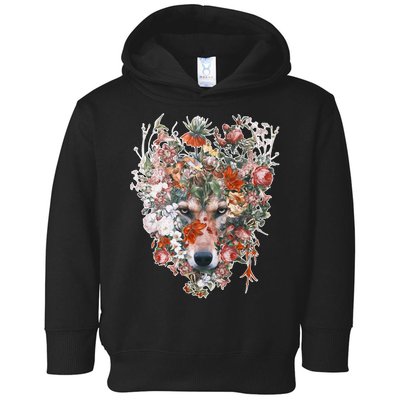 Flower Wolf Wilderness Floral Toddler Hoodie