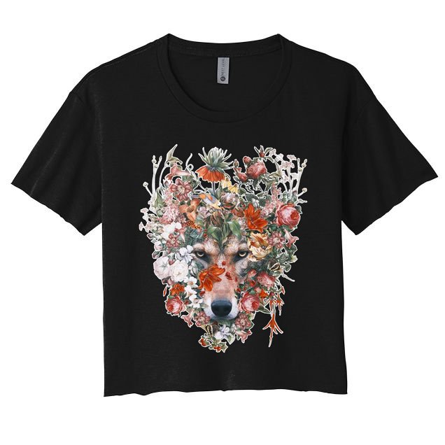 Flower Wolf Wilderness Floral Crop Top