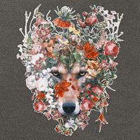 Flower Wolf Wilderness Floral Cotton Canvas Backpack