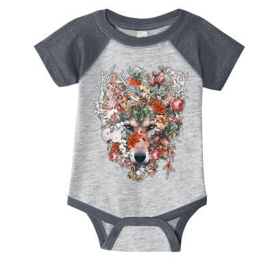 Flower Wolf Wilderness Floral Infant Baby Jersey Bodysuit