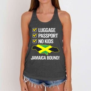 Funny Luggage Passport No Kids Jamaica Checklist Souvenir Women's Knotted Racerback Tank