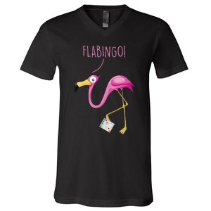 Flabingo! Lucky Player Bingo Player Bingo Addict V-Neck T-Shirt