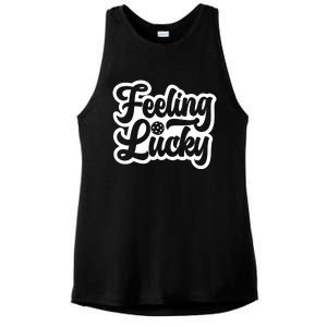 Feeling Lucky Pickleball Sport St. Patrick's Day Ladies PosiCharge Tri-Blend Wicking Tank