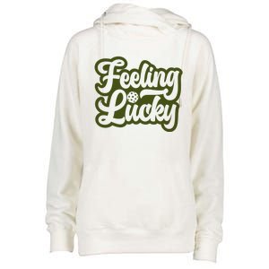 Feeling Lucky Pickleball Sport St. Patrick's Day Womens Funnel Neck Pullover Hood