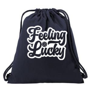 Feeling Lucky Pickleball Sport St. Patrick's Day Drawstring Bag