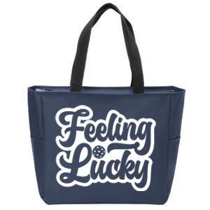 Feeling Lucky Pickleball Sport St. Patrick's Day Zip Tote Bag