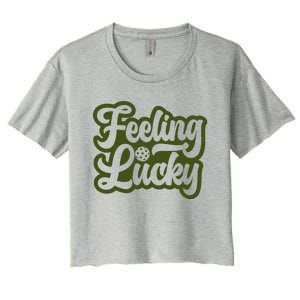 Feeling Lucky Pickleball Sport St. Patrick's Day Women's Crop Top Tee