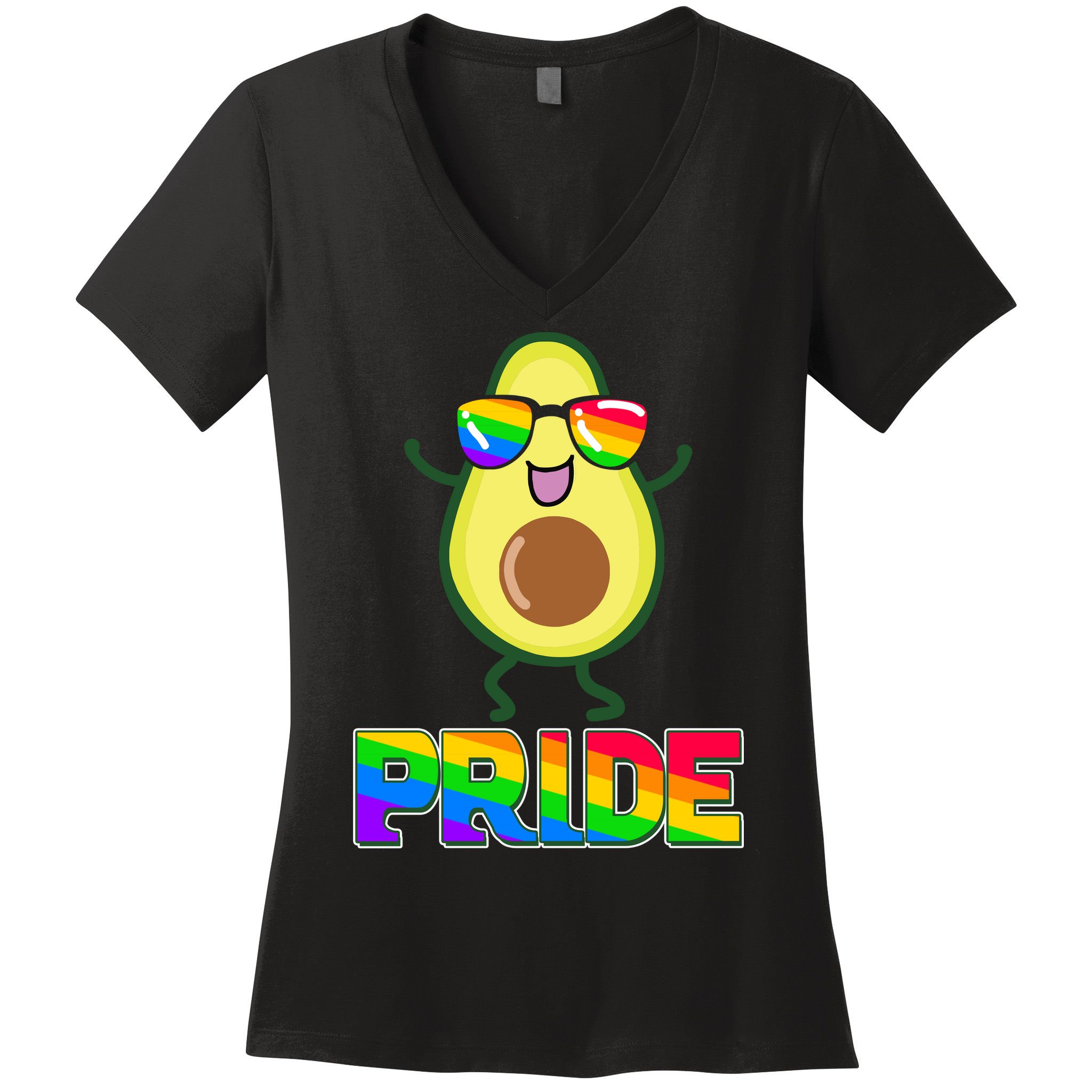 Funny LGBT Pride Avocado Women's V-Neck T-Shirt