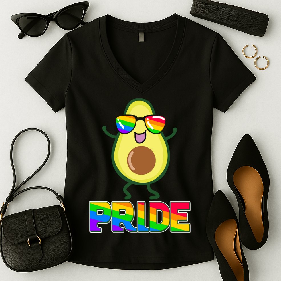 Funny LGBT Pride Avocado Women's V-Neck T-Shirt