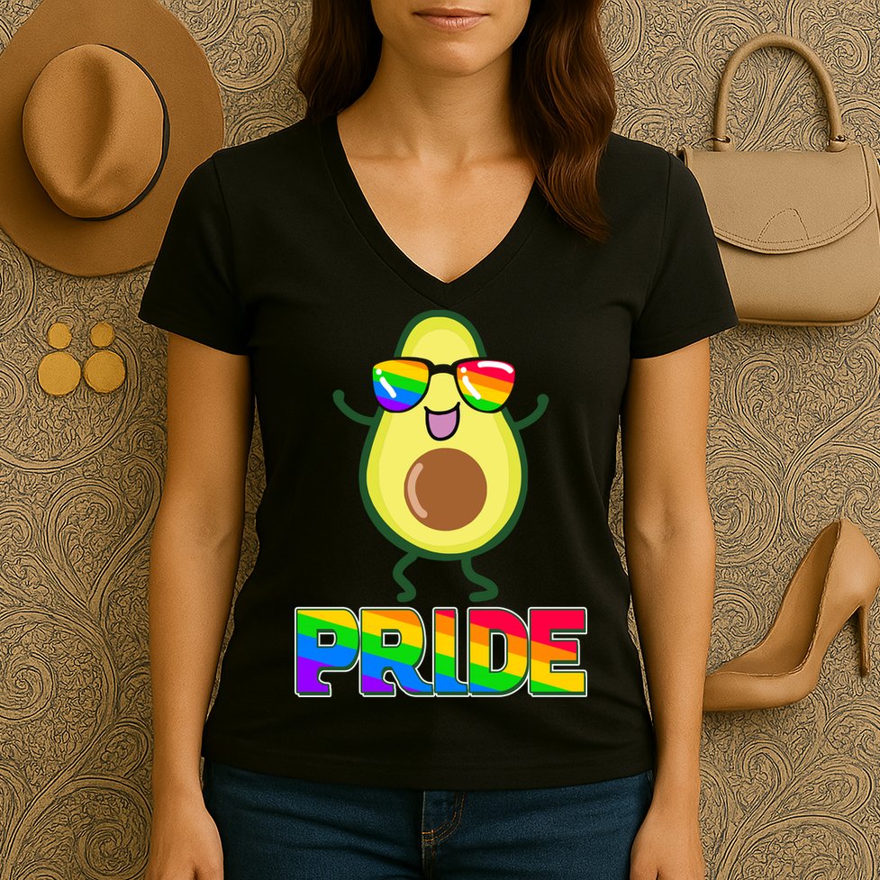 Funny LGBT Pride Avocado Women's V-Neck T-Shirt