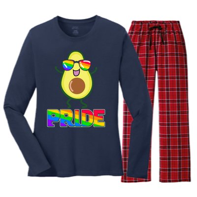 Funny LGBT Pride Avocado Women's Long Sleeve Flannel Pajama Set 