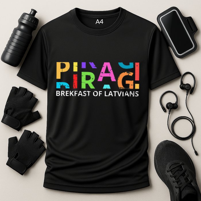 Funny Latvian Piragi Latvia Food Pride Gift Cooling Performance Crew T-Shirt