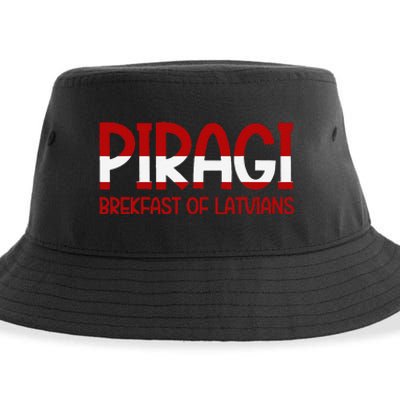 Funny Latvian Piragi Latvia Pride Food Lovers Gift Sustainable Bucket Hat