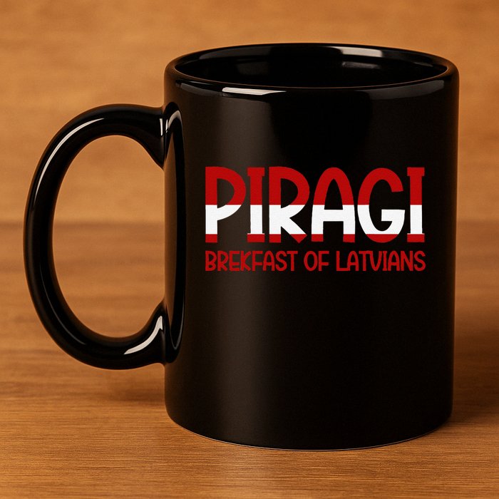 Funny Latvian Piragi Latvia Pride Food Lovers Gift 11oz C Handle Ceramic Mug