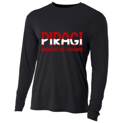 Funny Latvian Piragi Latvia Pride Food Lovers Gift Cooling Performance Long Sleeve Crew