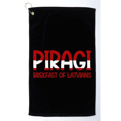 Funny Latvian Piragi Latvia Pride Food Lovers Gift Golf Towel