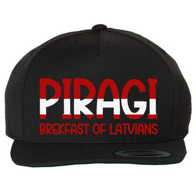 Funny Latvian Piragi Latvia Pride Food Lovers Gift Wool Snapback Cap