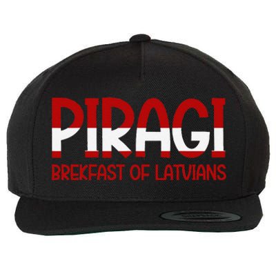 Funny Latvian Piragi Latvia Pride Food Lovers Gift Wool Snapback Cap