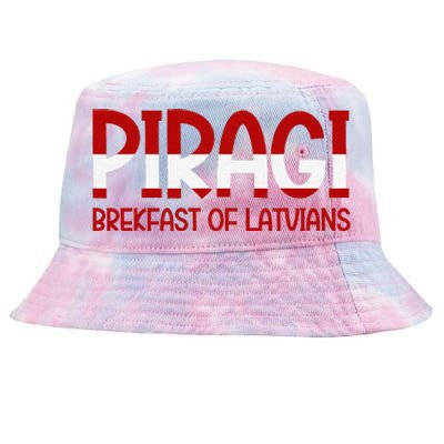 Funny Latvian Piragi Latvia Pride Food Lovers Gift Tie-Dyed Bucket Hat